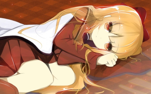 Anime girls laying down